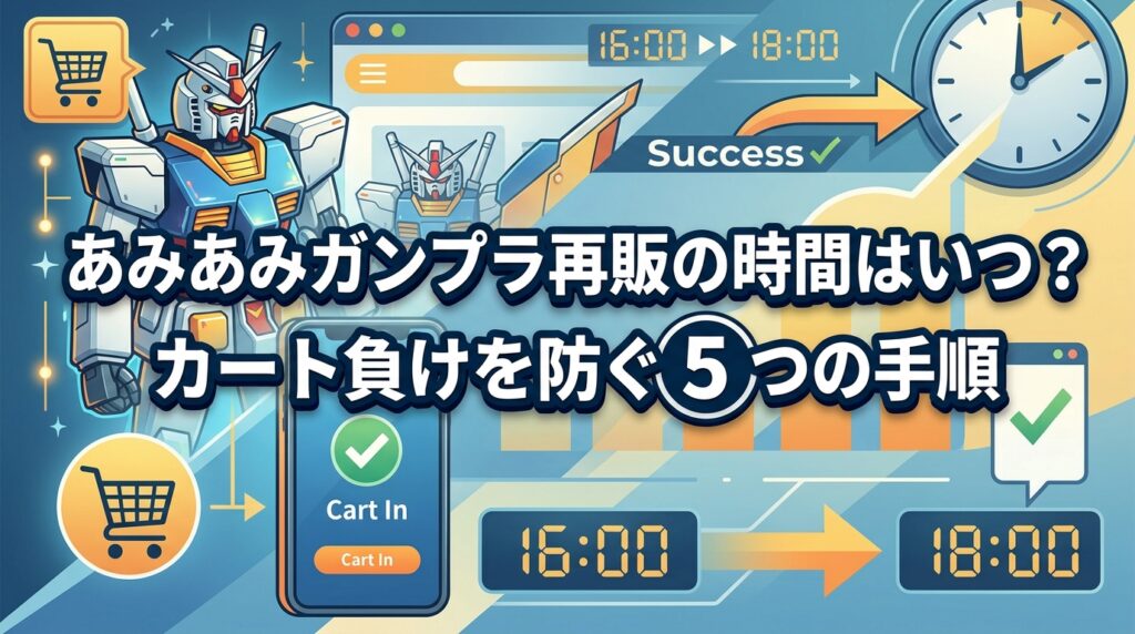 あみあみガンプラ再販の時間はいつ？カート負けを防ぐ5つの手順