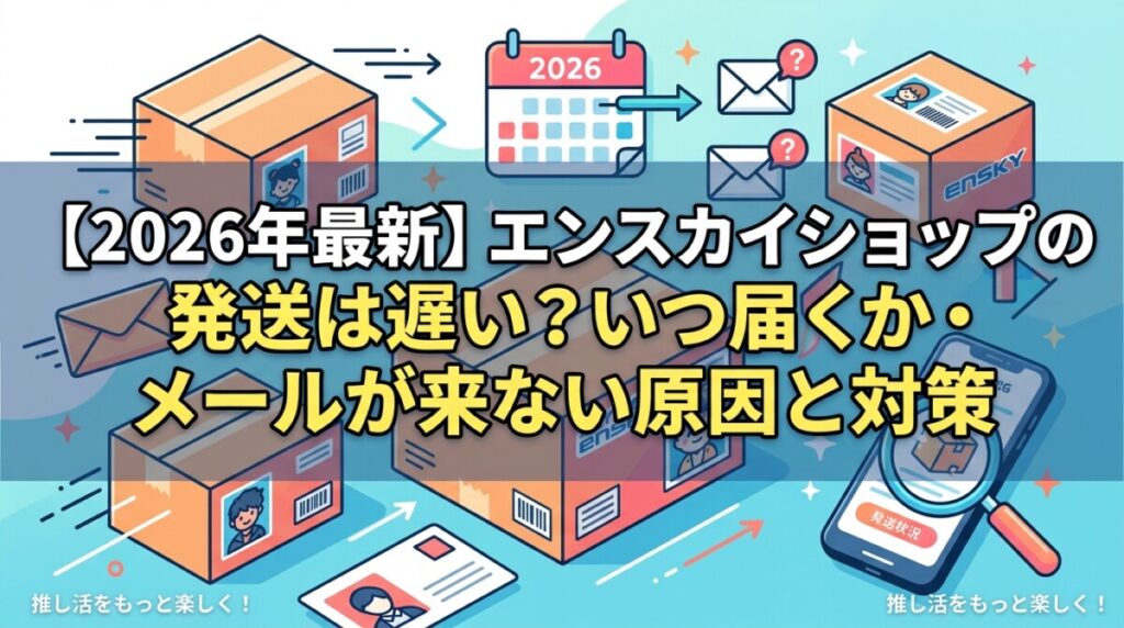 【2026年最新】エンスカイショップの発送は遅い？いつ届くか・メールが来ない原因と対策