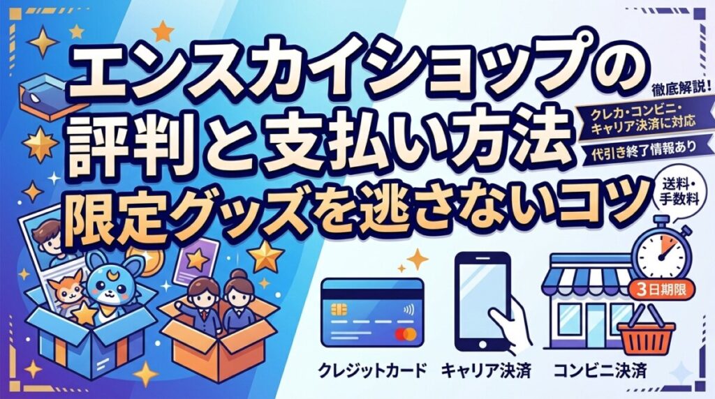 エンスカイショップの評判と支払い方法！限定グッズを逃さないコツ