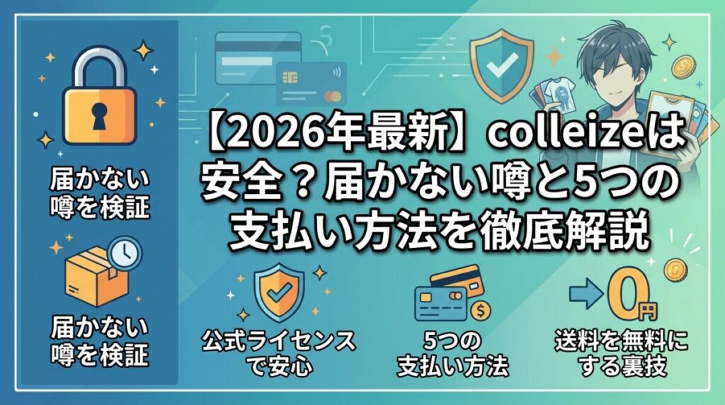 【2026年最新】colleizeは安全？届かない噂と5つの支払い方法を徹底解説