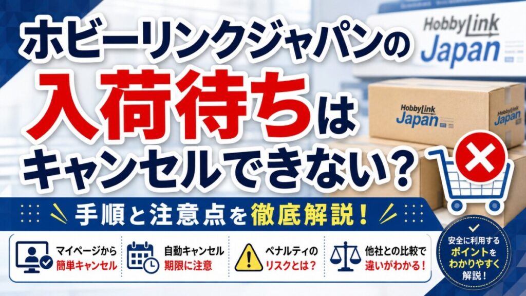 ホビーリンクジャパンの入荷待ちはキャンセルできない？手順と注意点