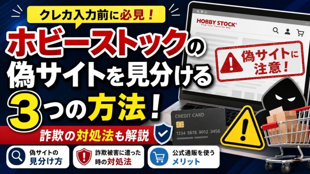 ホビーストックの偽サイトを見分ける3つの方法！詐欺の対処法も解説