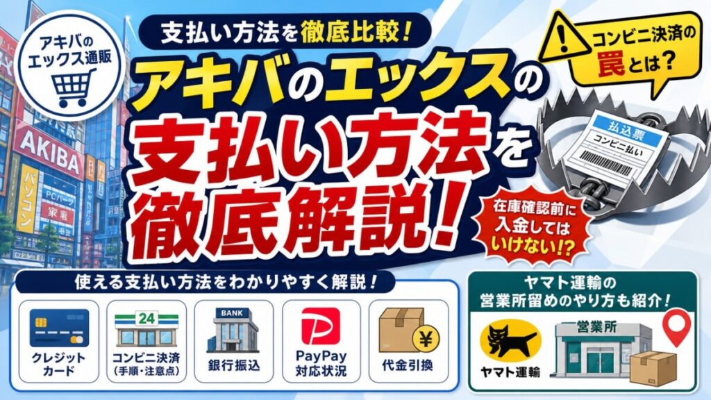 アキバのエックスの支払い方法を徹底解説！コンビニ決済の罠とは？